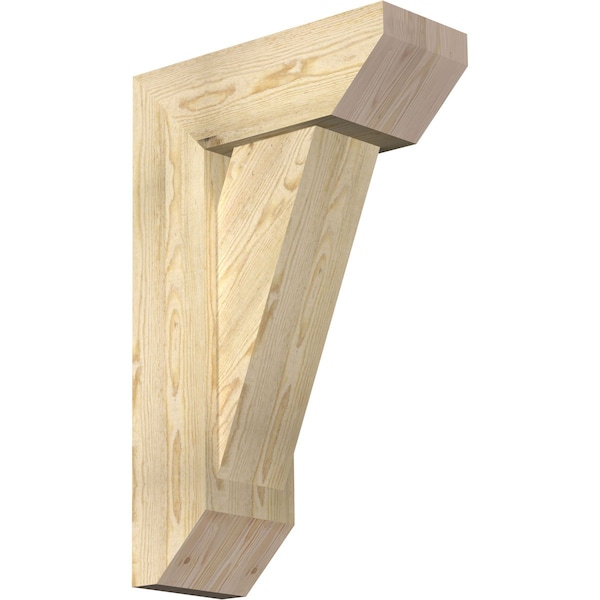 Ekena Millwork Traditional Slat Rough Sawn Bracket w/ Offset Brace, Douglas Fir, 8"W x 20"D x 32"H BKT0806X20X32TRA06RDF - main